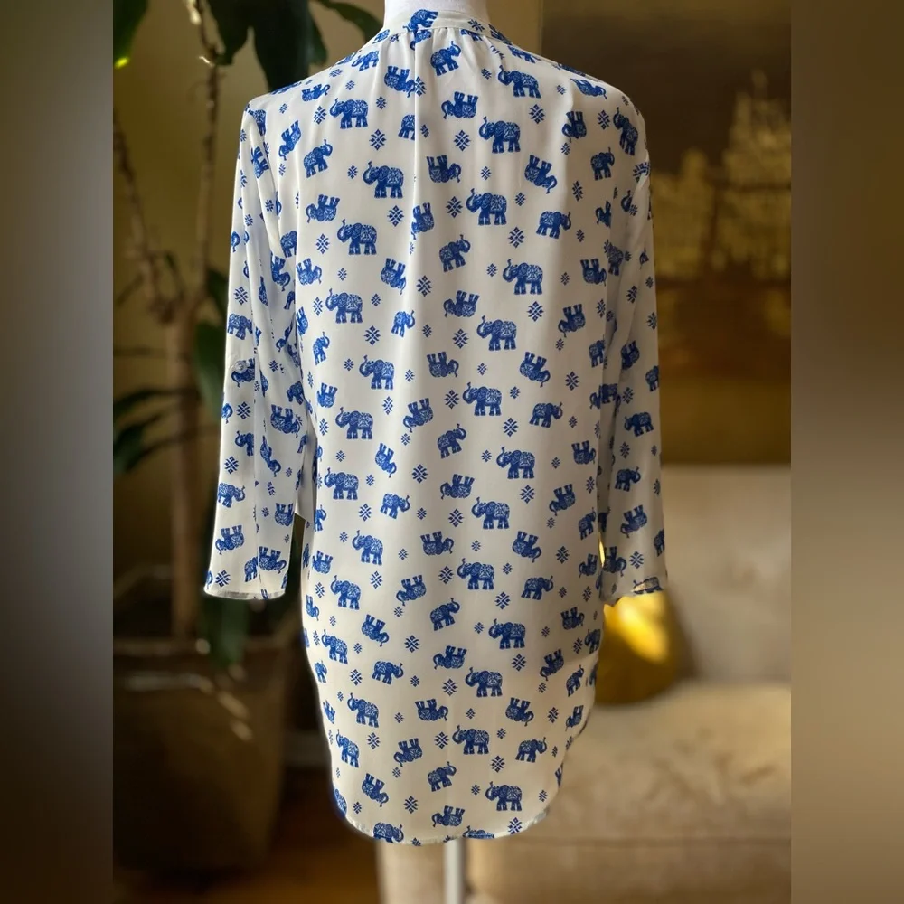 π Society Girl high/low sheer blouse XS - Picture 5 of 12